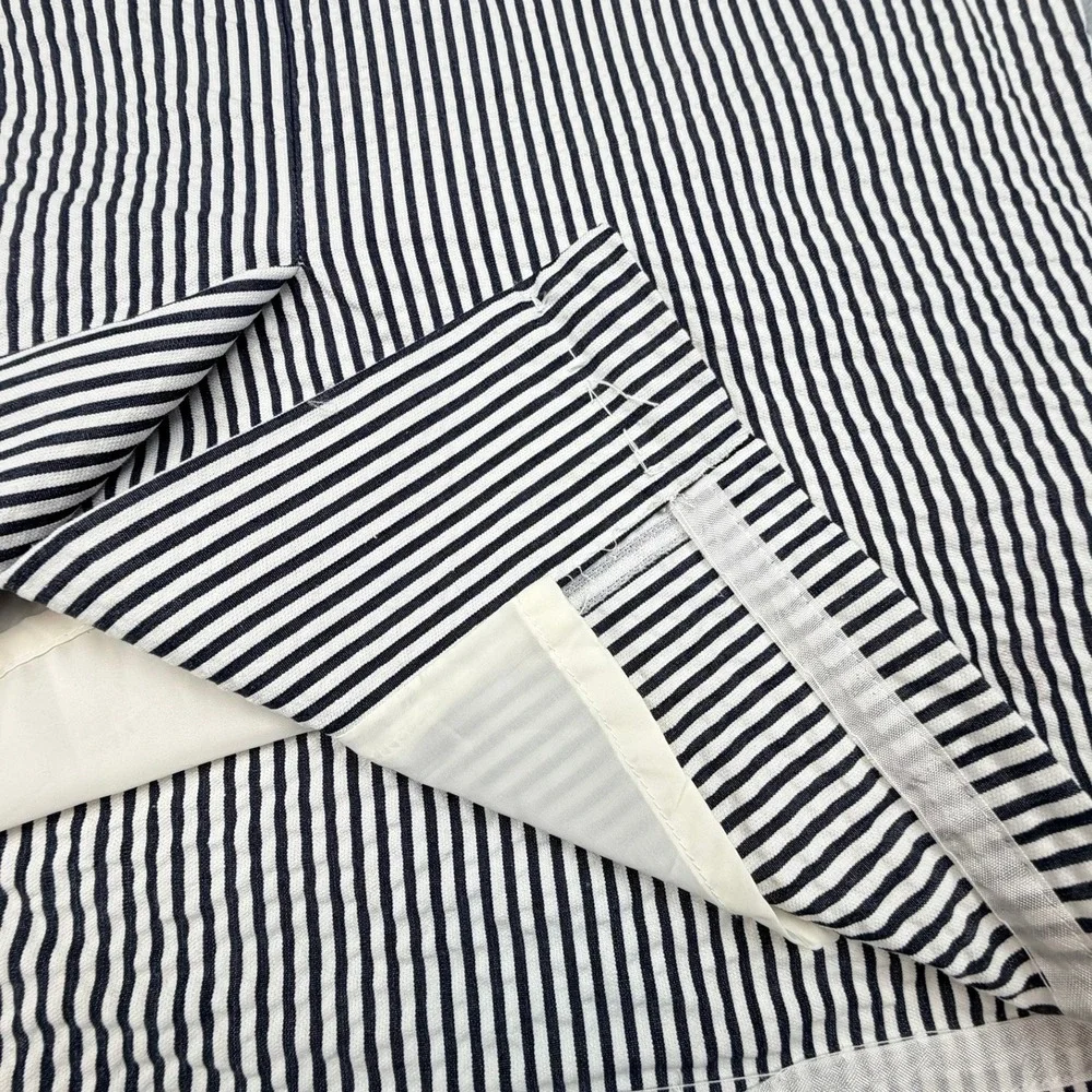 J.Crew Navy White Seersucker Striped Pencil Skirt Size 6